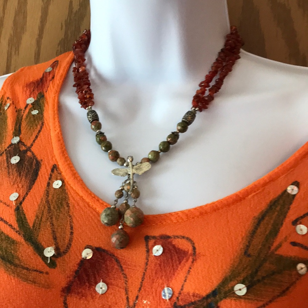 Firefly jasper necklace